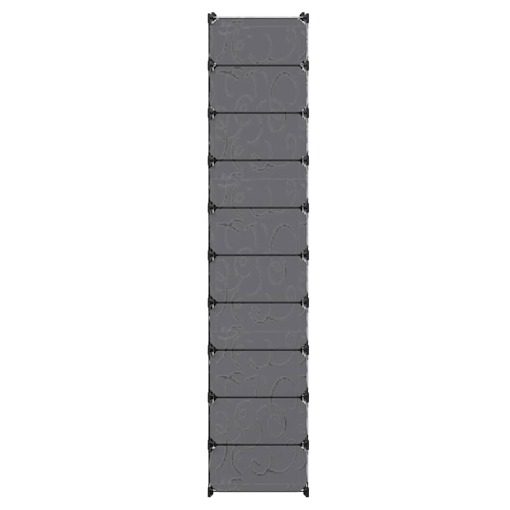 Schuh-Organizer Zusammenklappbar mit 10 Fächern Schwarz