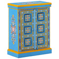 Sideboard Massivholz Mango Türkis Handbemalt