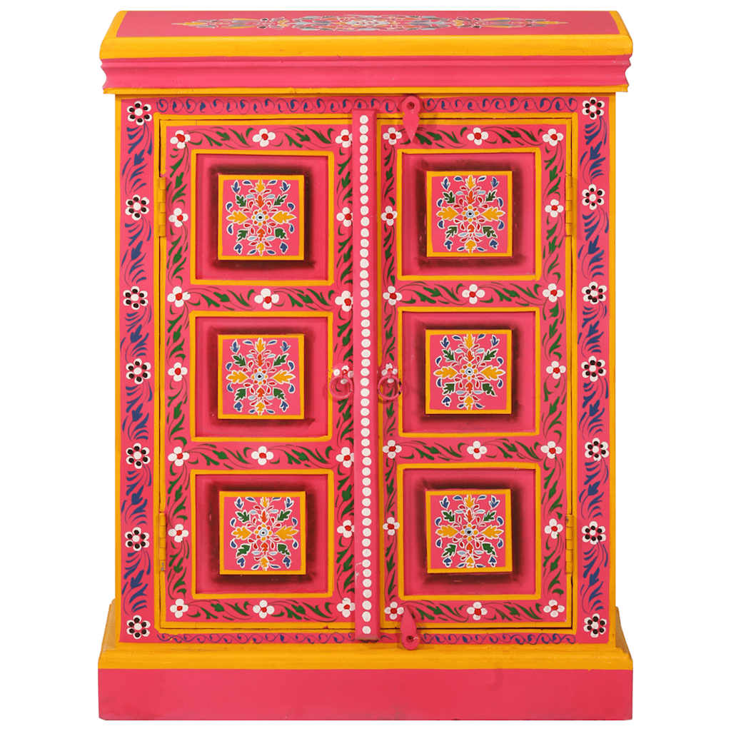 Sideboard Massivholz Mango Rosa Handbemalt