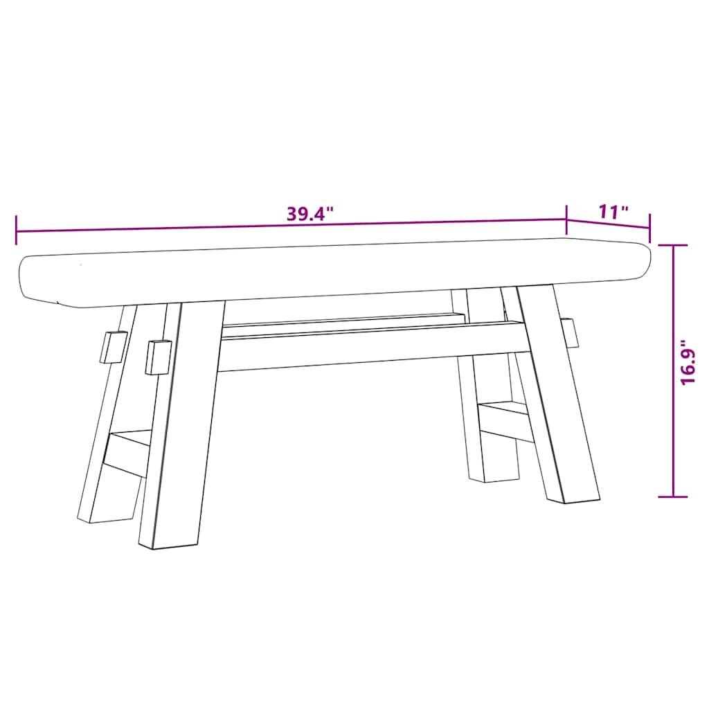 Bank Gemischtes Altholz und Massivholz Teak 100x28x43 cm