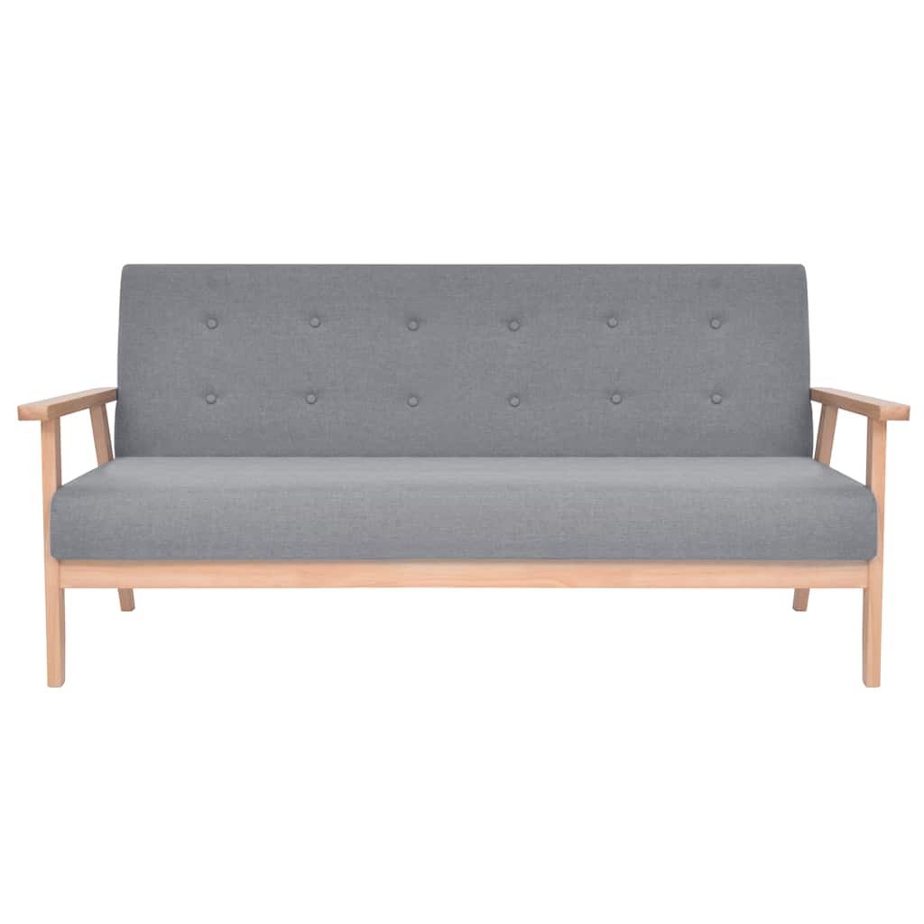 3-Sitzer-Sofa Stoff Hellgrau