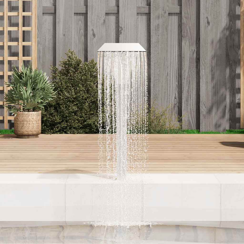 Pool-Wasserfall Edelstahl 50x30x90 cm Silbern