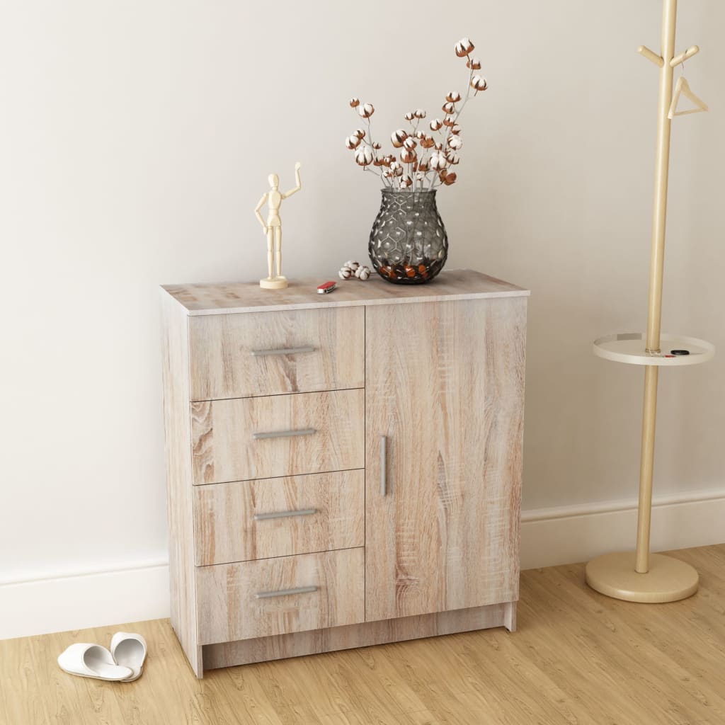 Kommode Holzwerkstoff 79x35x88 cm Eiche-Optik