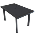 Gartentisch Anthrazit 126x76x72 cm Kunststoff