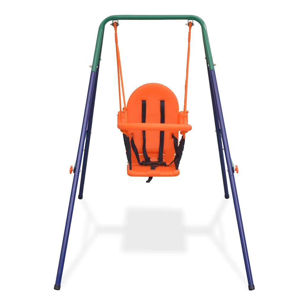 Kleinkinder-Schaukelset mit Sicherheitsgeschirr Orange