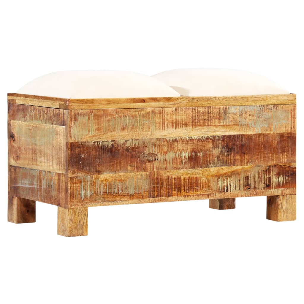 Sitzbank mit Stauraum Altholz Massiv 80x40x40 cm