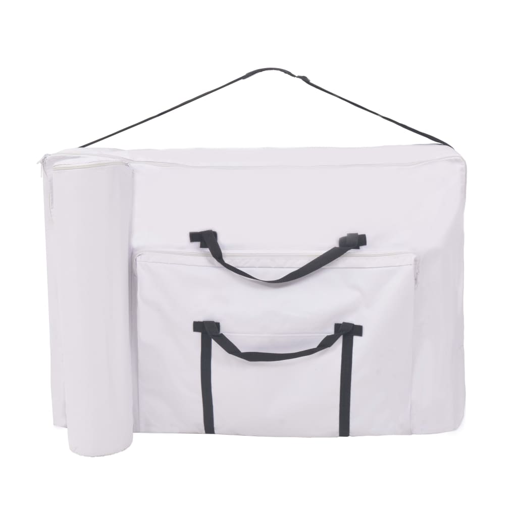 Massageliege 2-Zonen Klappbar 10 cm Sitz Weiß