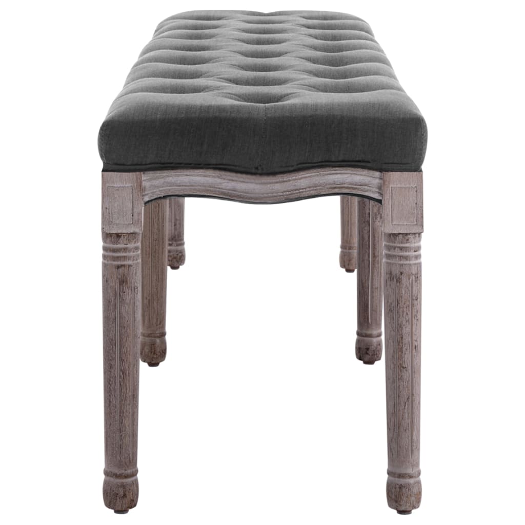 Bank Leinen Massivholz 150x40x48 cm Dunkelgrau