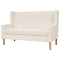 2-Sitzer Sofa Stoff Cremeweiß