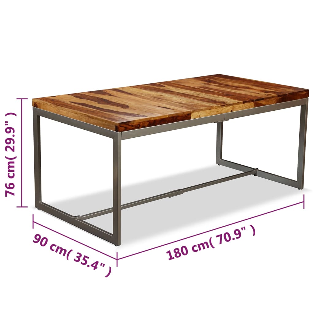 Esstisch Massivholz Akazie und Stahl 180 cm