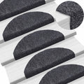 Stufenmatten Selbstklebend 15 Stk. 65x21x4 cm Dunkelgrau Halbrund Groß