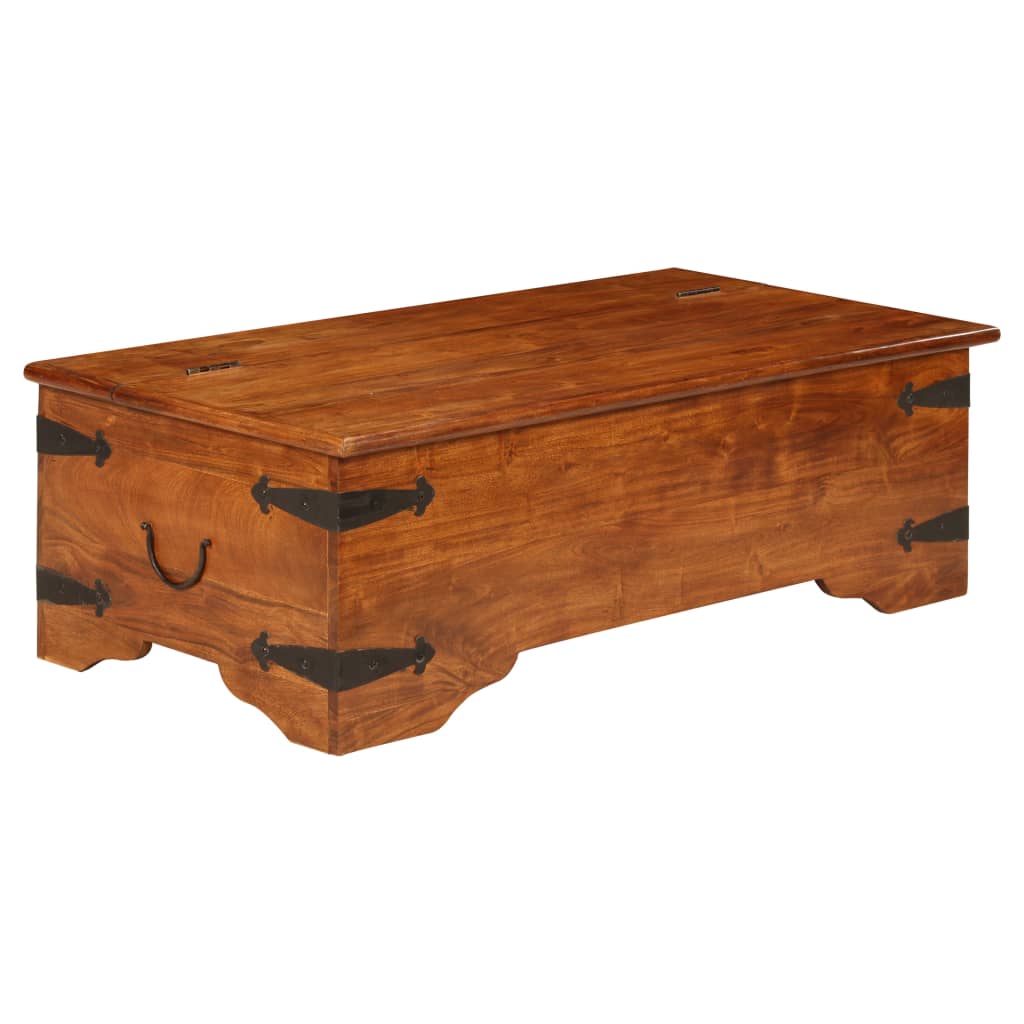 Couchtisch Massivholz mit Honigfarbenem Finish 110x55x35 cm