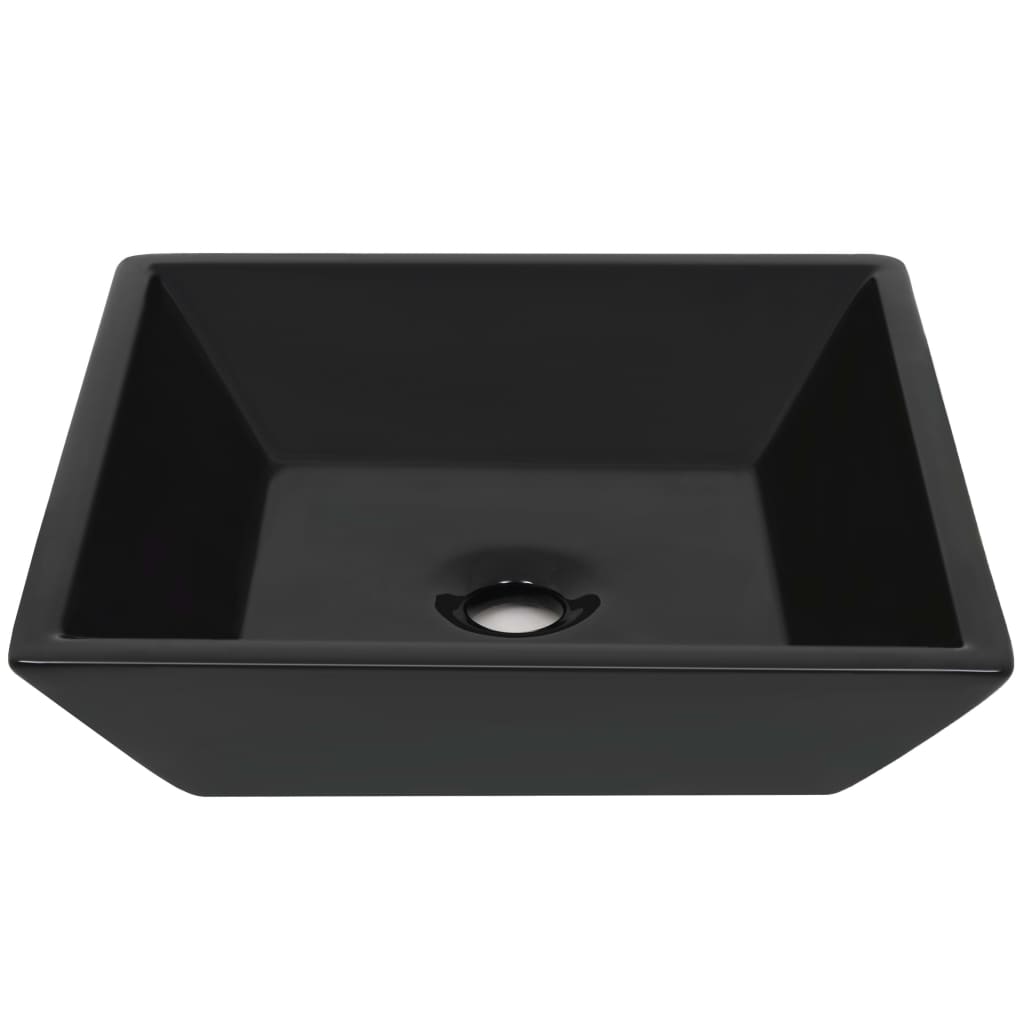 Waschbecken Keramik Quadratisch Schwarz 41,5 x 41,5 x 12 cm