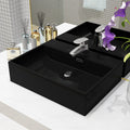Waschbecken mit Hahnloch Keramik Schwarz 51,5 x 38,5 x 15 cm