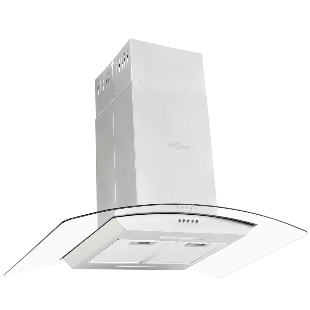 Insel-Dunstabzugshaube 90 cm Edelstahl 756 m³/h LED