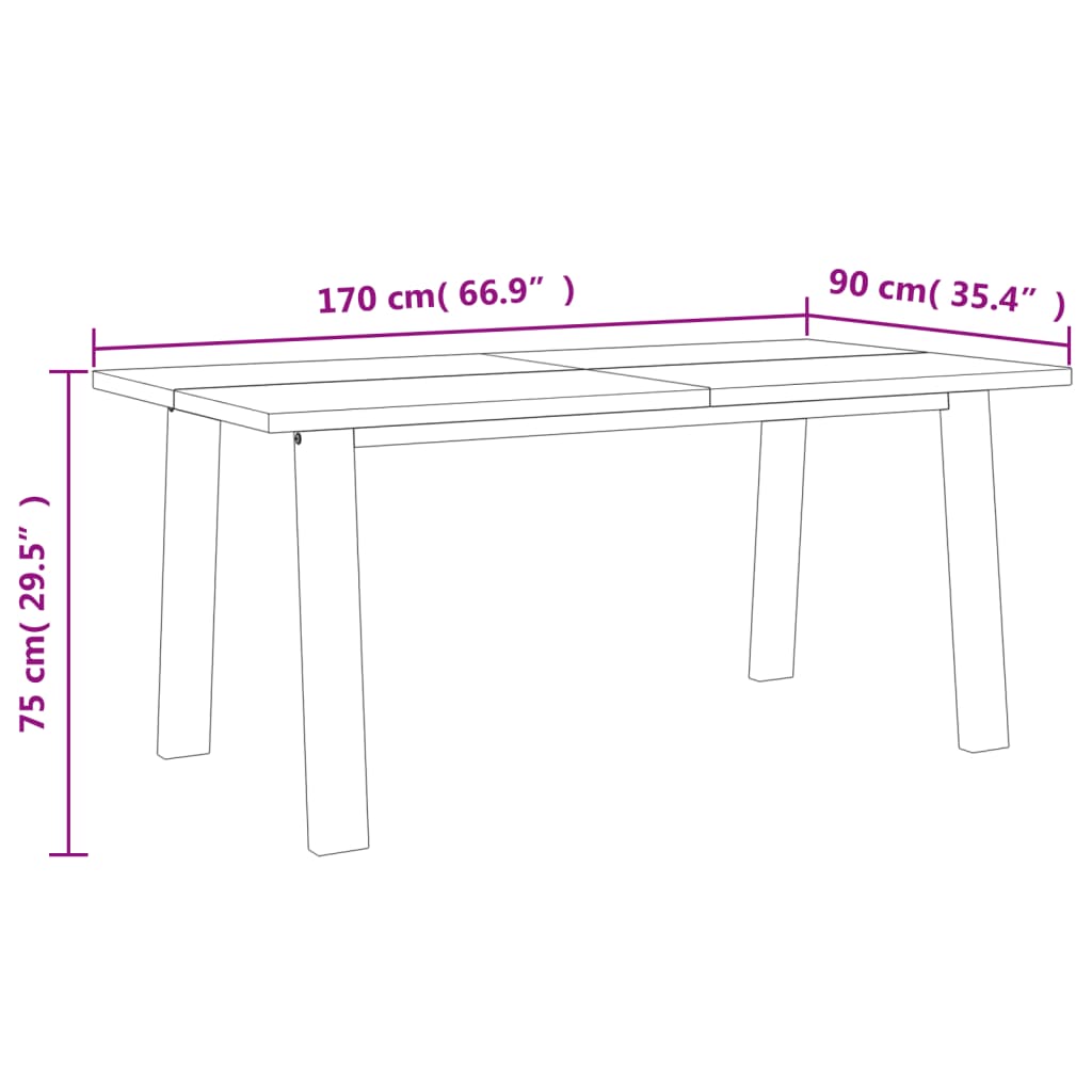 Esstisch Massivholz Akazie 170x90 cm