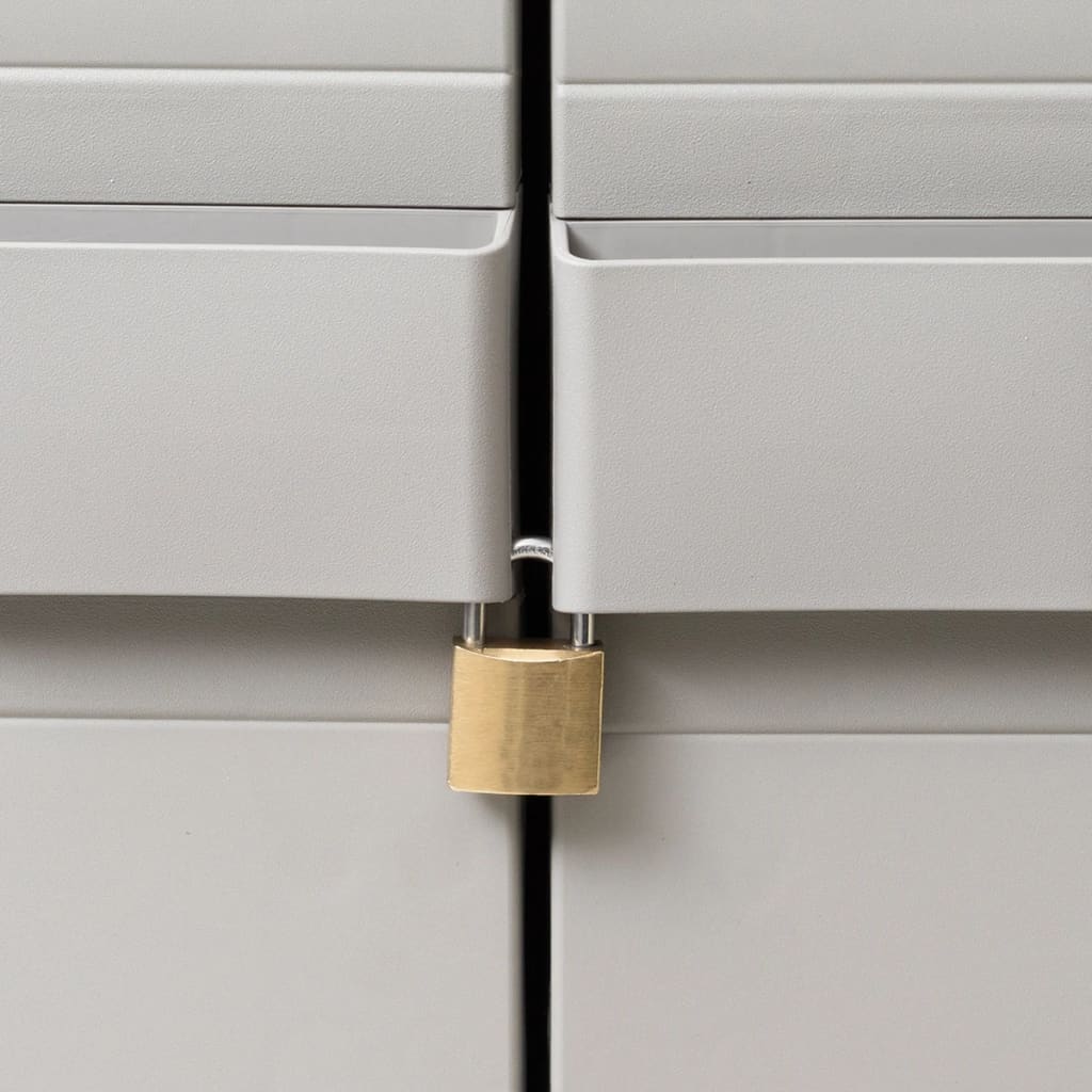 Gartenschrank mit 4 Regalen Schwarz und Grau