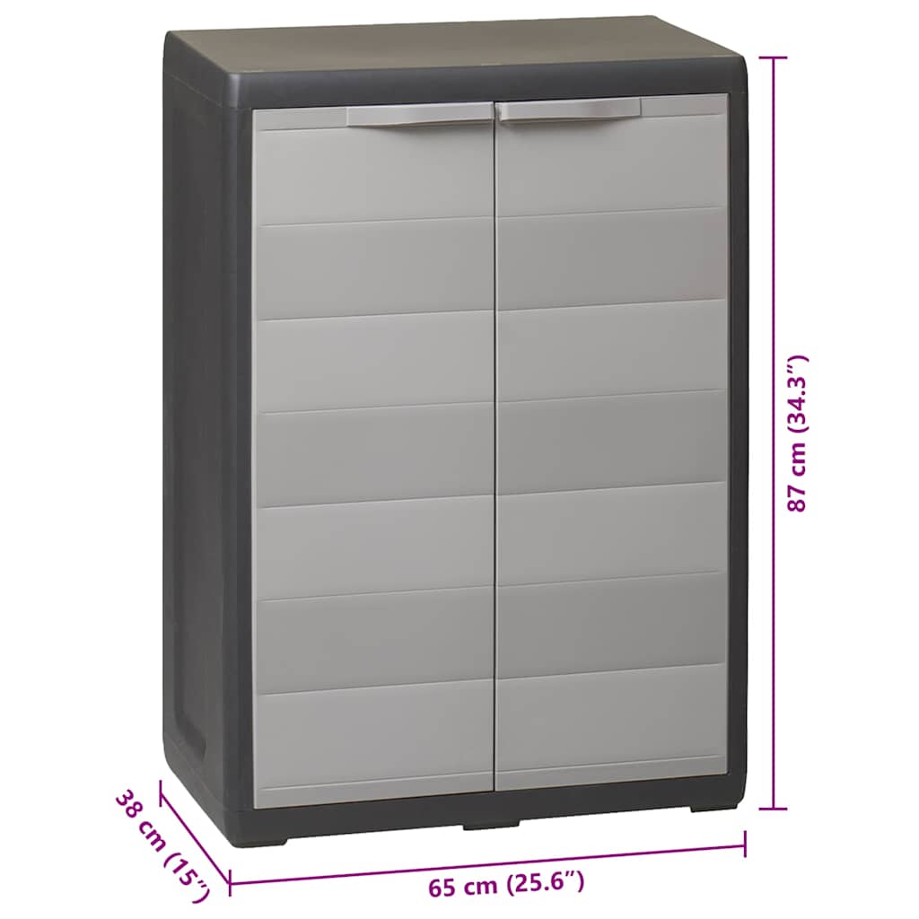 Gartenschrank mit 1 Boden Schwarz und Grau