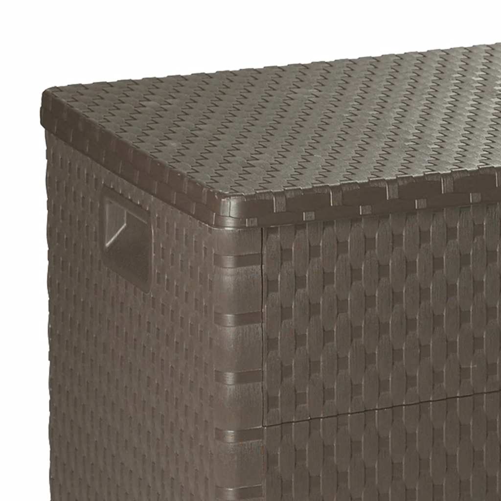 Garten-Aufbewahrungsbox Braun 120x56x63 cm PP Rattan