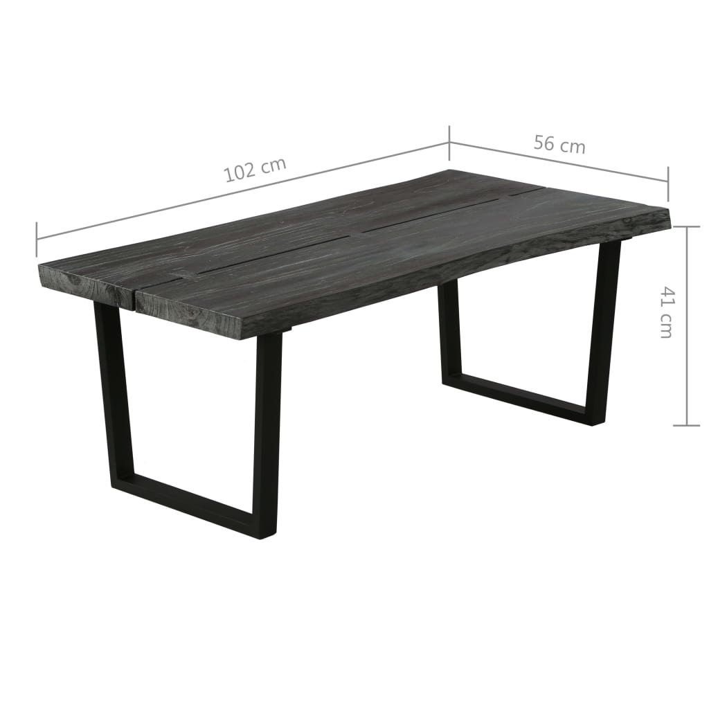 Couchtisch Massivholz Mindi 102x56x41 cm Grau