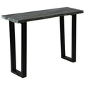 Konsolentisch Mindi-Holz Massiv 110 x 35 x 75 cm Grau