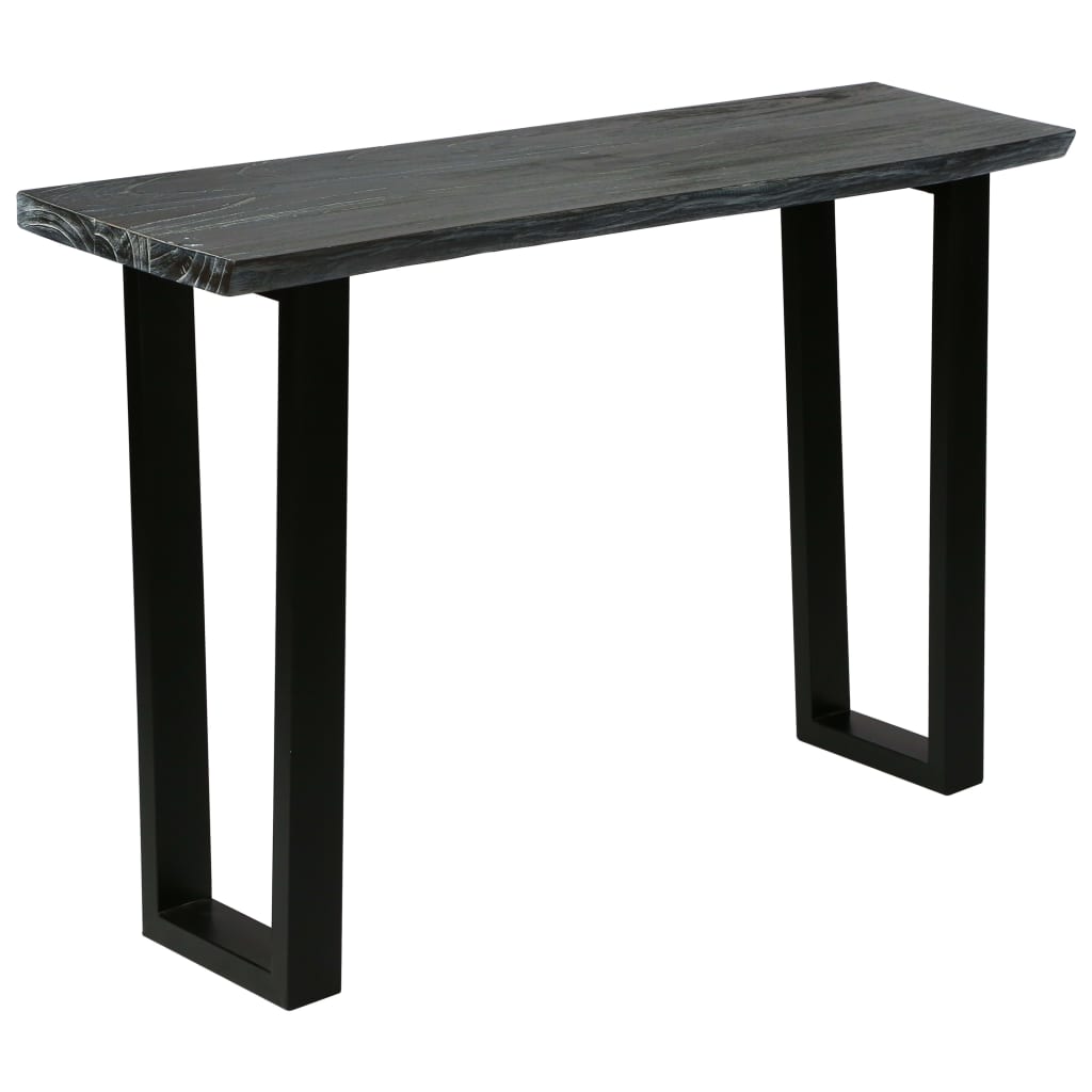 Konsolentisch Mindi-Holz Massiv 110 x 35 x 75 cm Grau