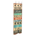 Wandgarderobe mit 6 Haken 120 x 40 cm "HOME IS
