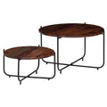 2-tlg. Couchtisch-Set Massivholz Akazie 60x35 cm