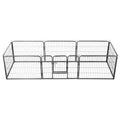 Hunde-Laufgitter 8 Paneele Stahl 60 x 80 cm Schwarz