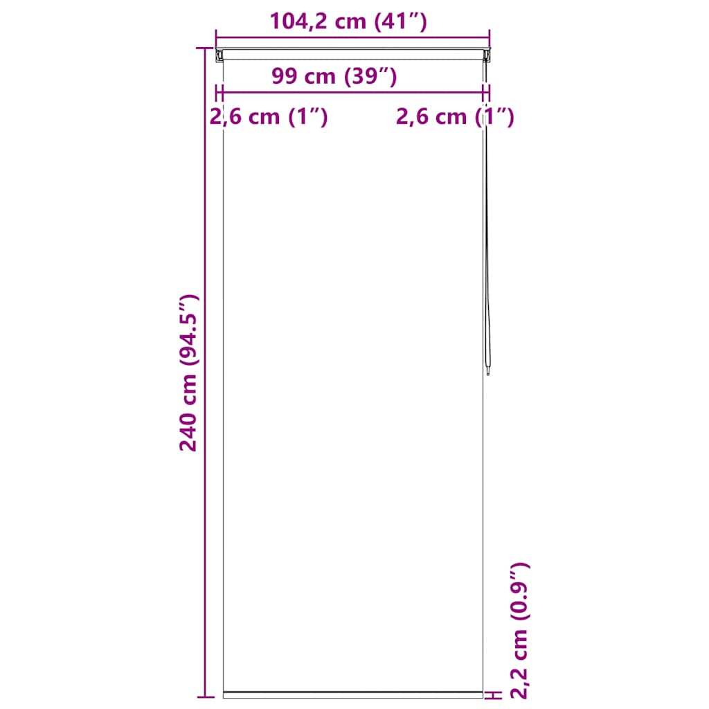 Duschrollo 100x240 cm Weiß