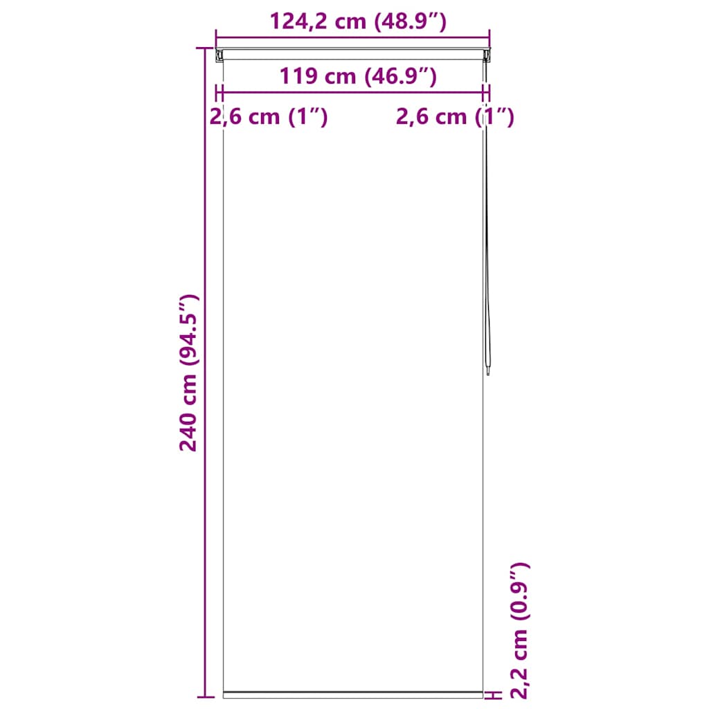 Duschrollo 120x240 cm Weiß