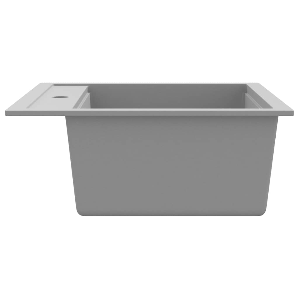 Granitspüle Einzelbecken Grau