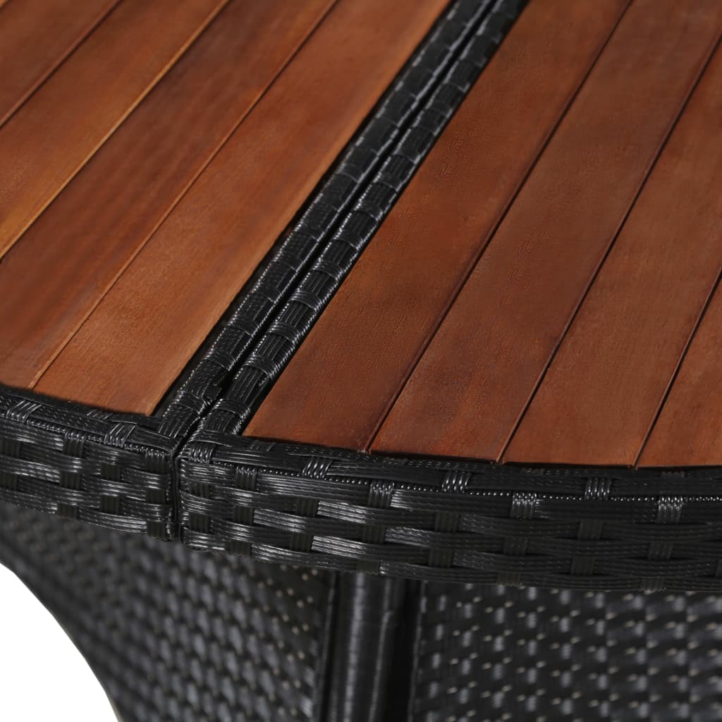 Gartentisch 115x74 cm Poly Rattan und Massivholz Akazie