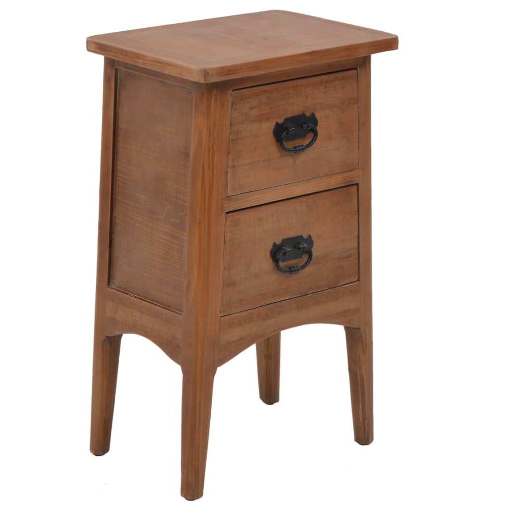 Nachttisch Massivholz Tanne 40x29x68 cm Braun
