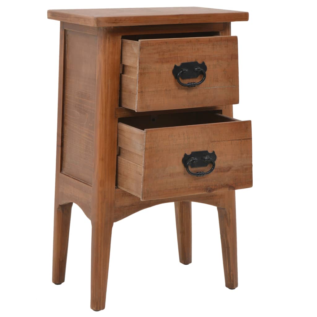 Nachttisch Massivholz Tanne 40x29x68 cm Braun