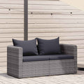 Garten-Ecksofas 2 Stk. Grau Poly Rattan
