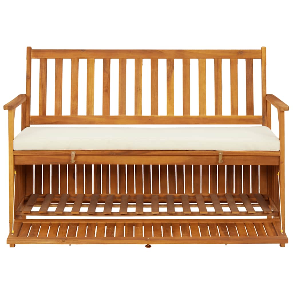 Garten Aufbewahrungsbank Akazienholz Massiv 120 x 63 x 84 cm