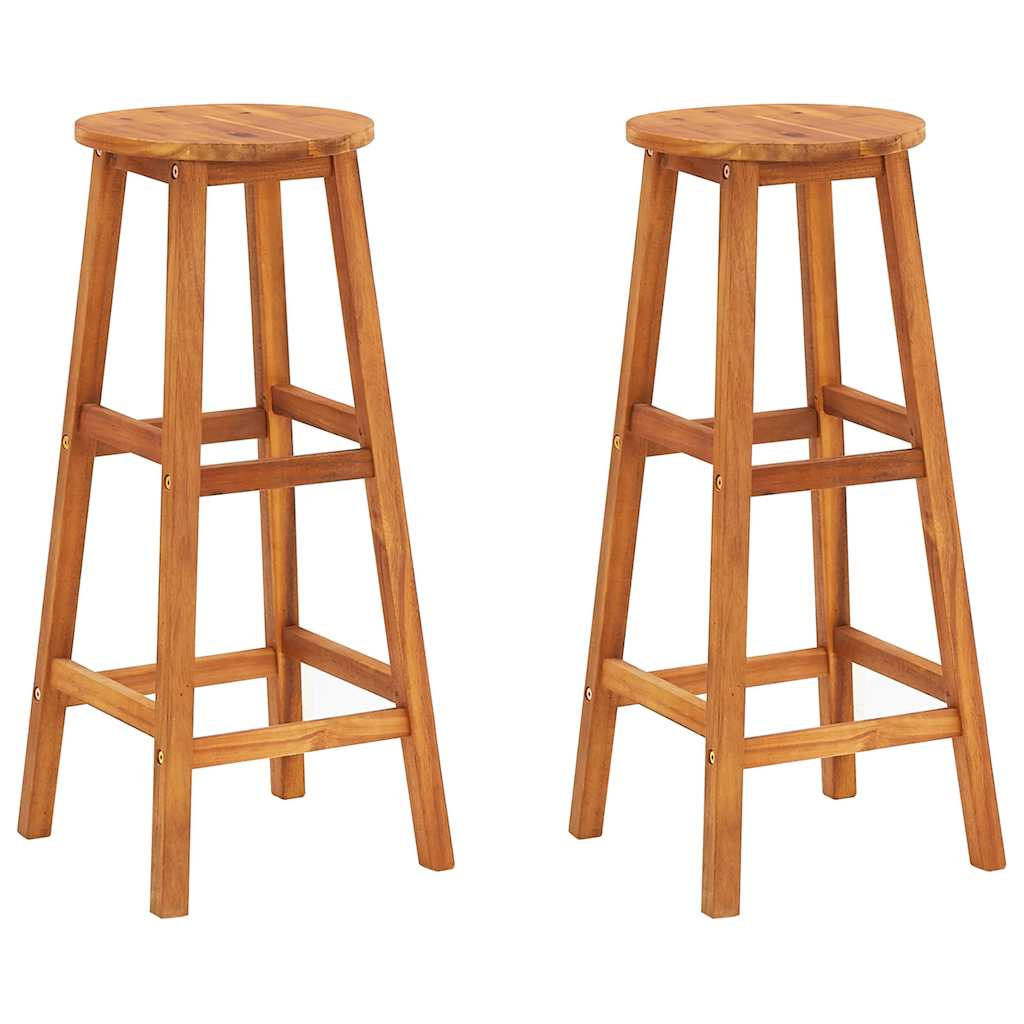 Barhocker 2 Stk. Massivholz Akazie