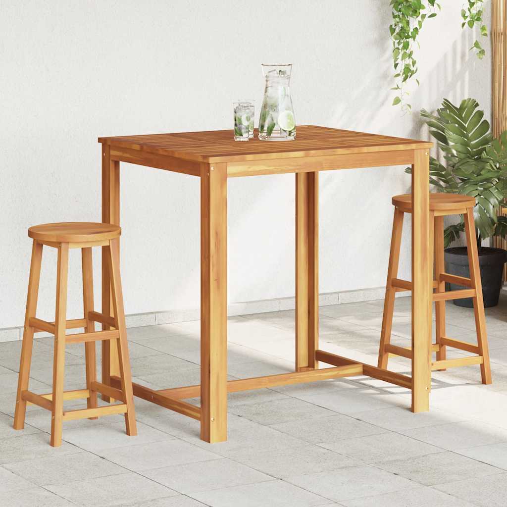 Barhocker 2 Stk. Massivholz Akazie