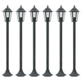 Garten-Pollerleuchte 6 Stk. E27 110 cm Aluminium Dunkelgrün