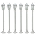 Garten-Pollerleuchte 6 Stk. E27 110 cm Aluminium Weiß