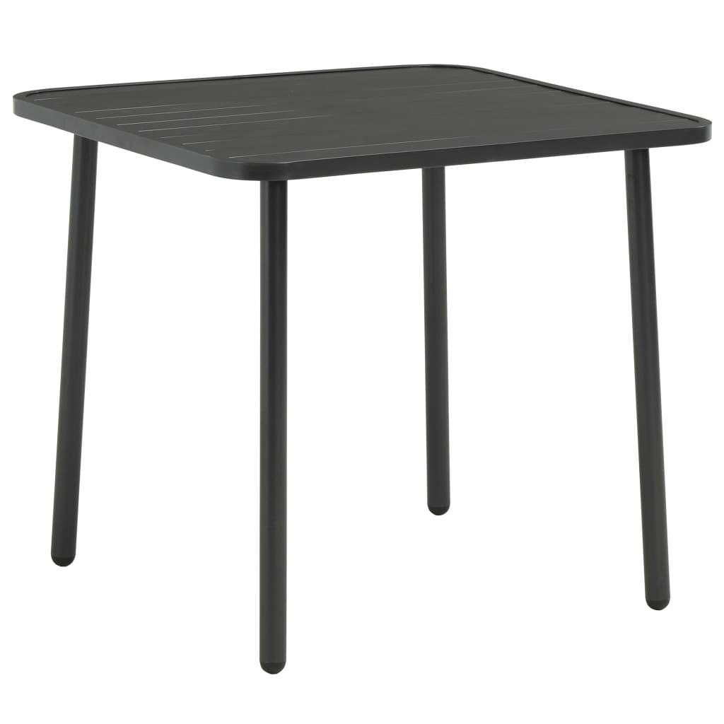 Gartentisch Dunkelgrau 80x80x72 cm Stahl