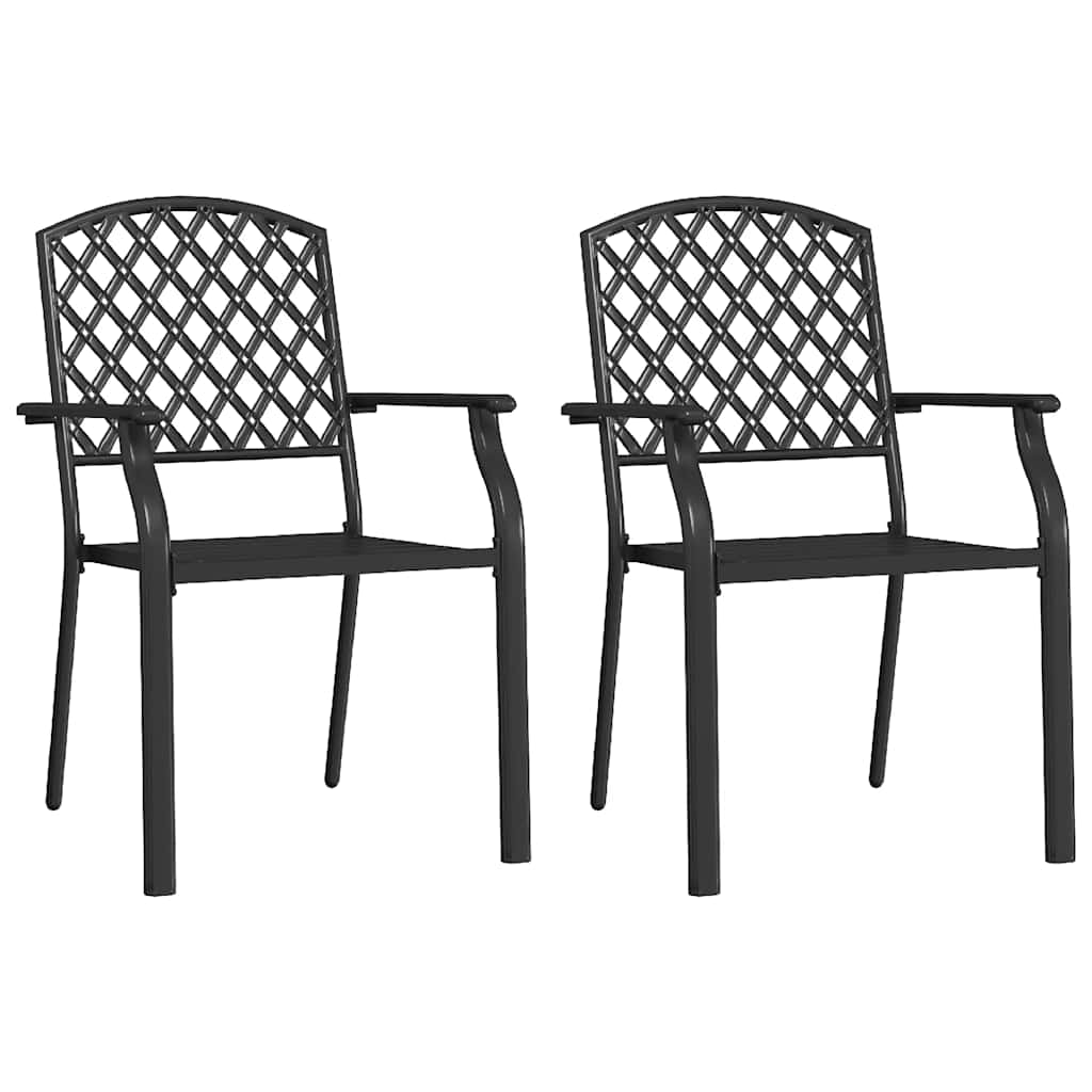 Stapelbare Gartenstühle 2 Stk. Stahl Anthrazit