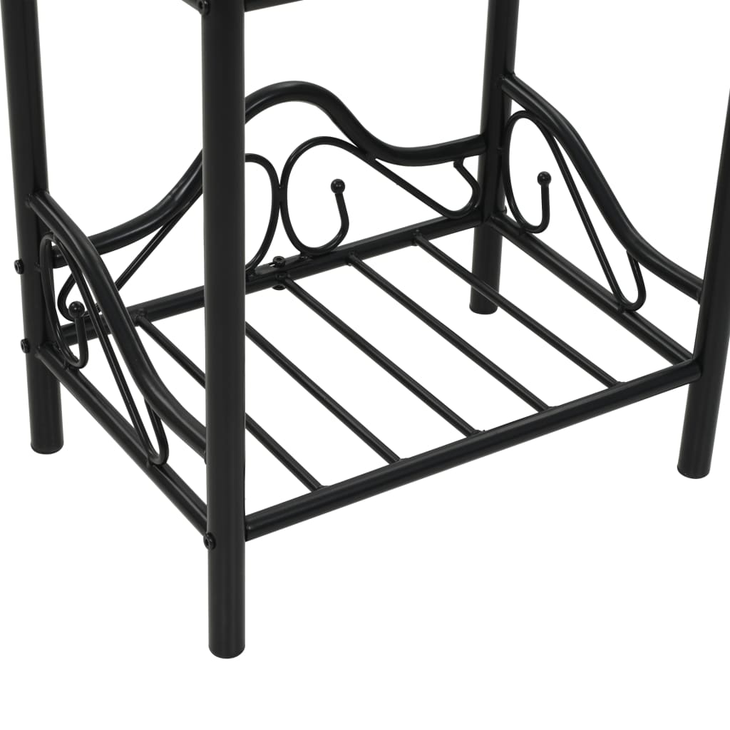 Nachttisch Stahl und Hartglas 45x30,5x60 cm Schwarz