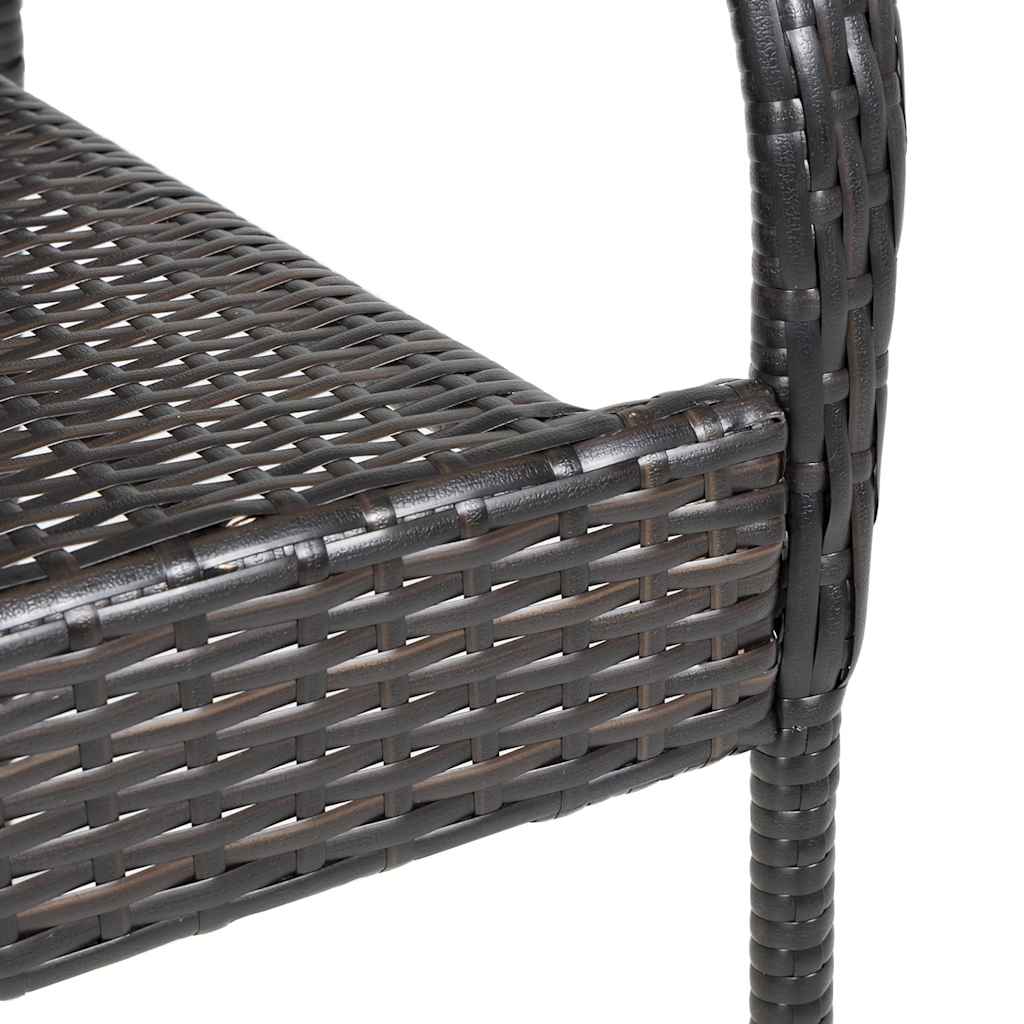 Stapelbare Gartenstühle 2 Stk. Poly Rattan Braun
