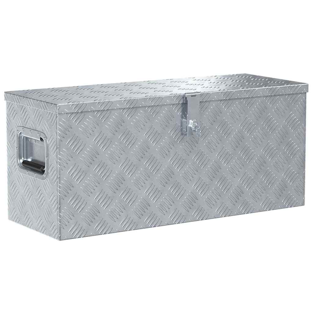 Aluminiumkiste 80×30×35 cm Silbern