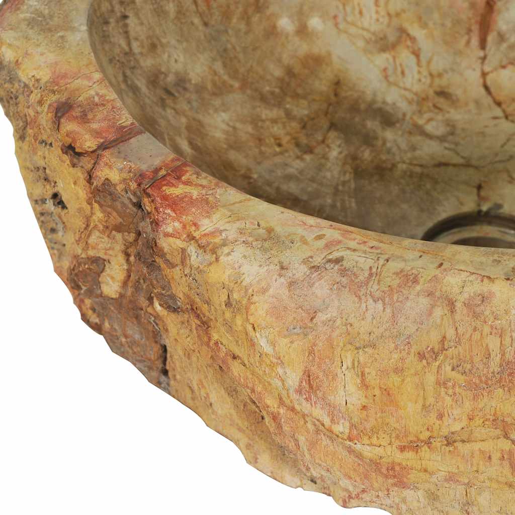 Waschbecken 45x35x15 cm Fossil-Stein Cremeweiß