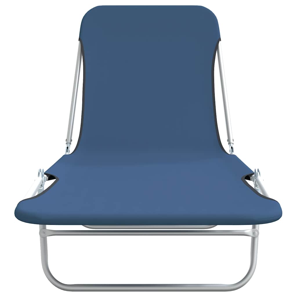 Klappliegen 2 Stk. Stahl und Stoff Blau