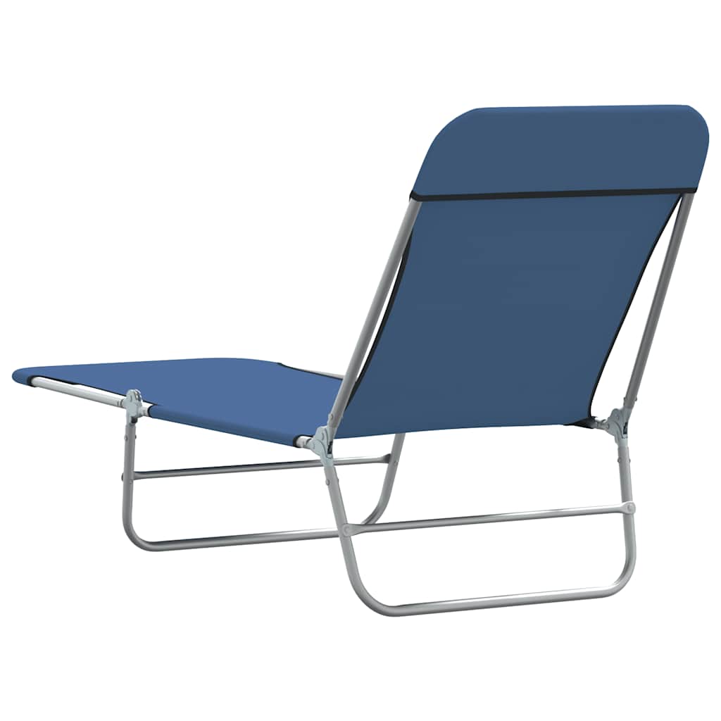 Klappliegen 2 Stk. Stahl und Stoff Blau