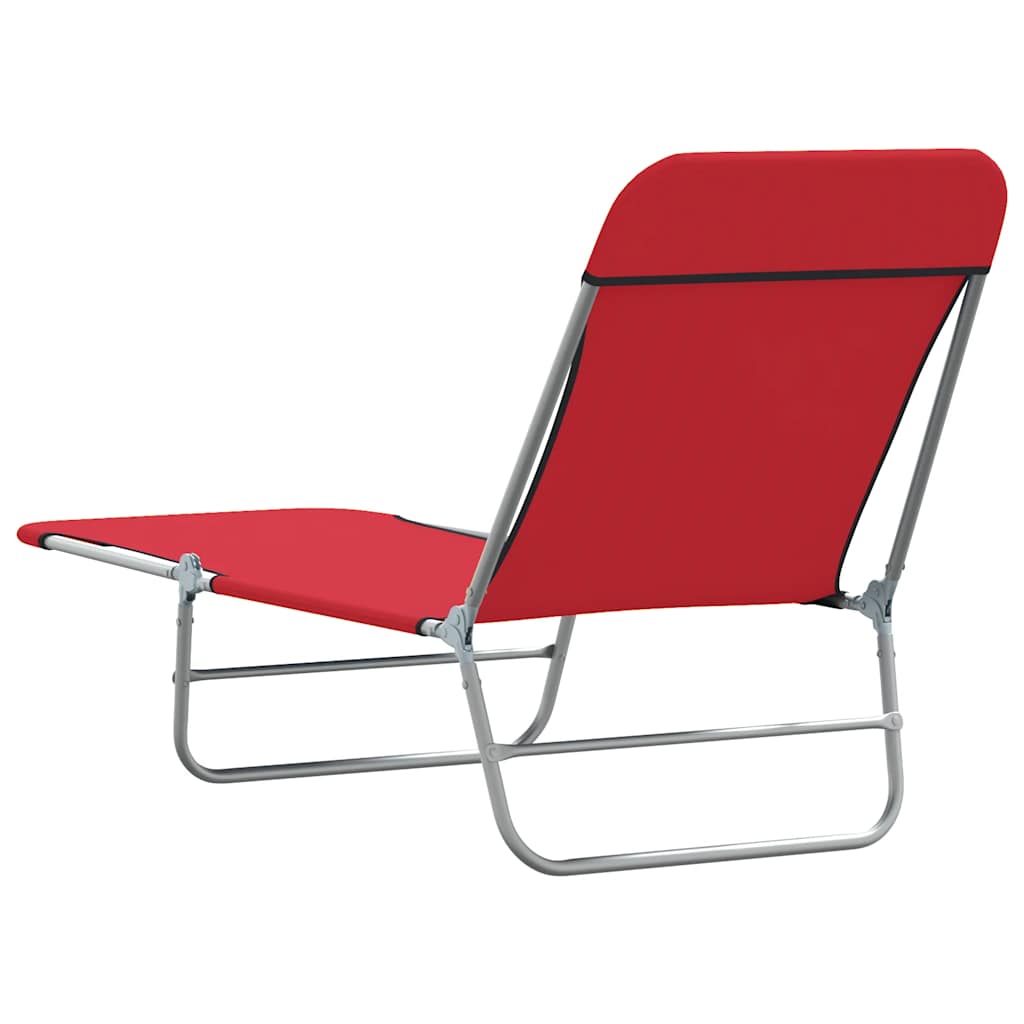 Klappliegen 2 Stk. Stahl und Stoff Rot